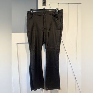 Black Flared Pleather Pants